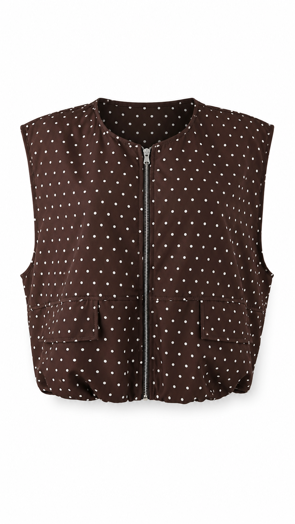 Gilet smanicato a pois