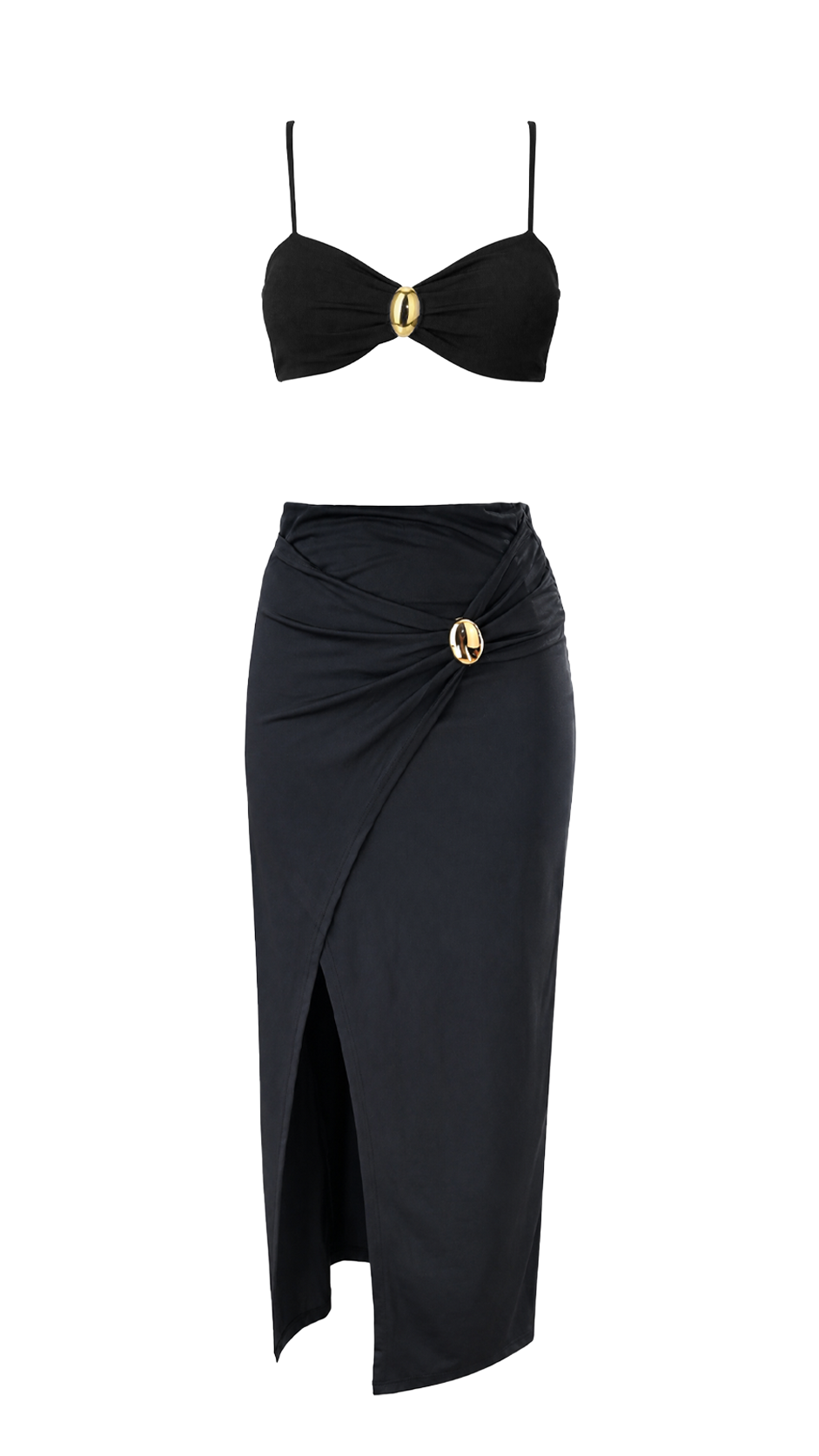 Top corto con anello dorato