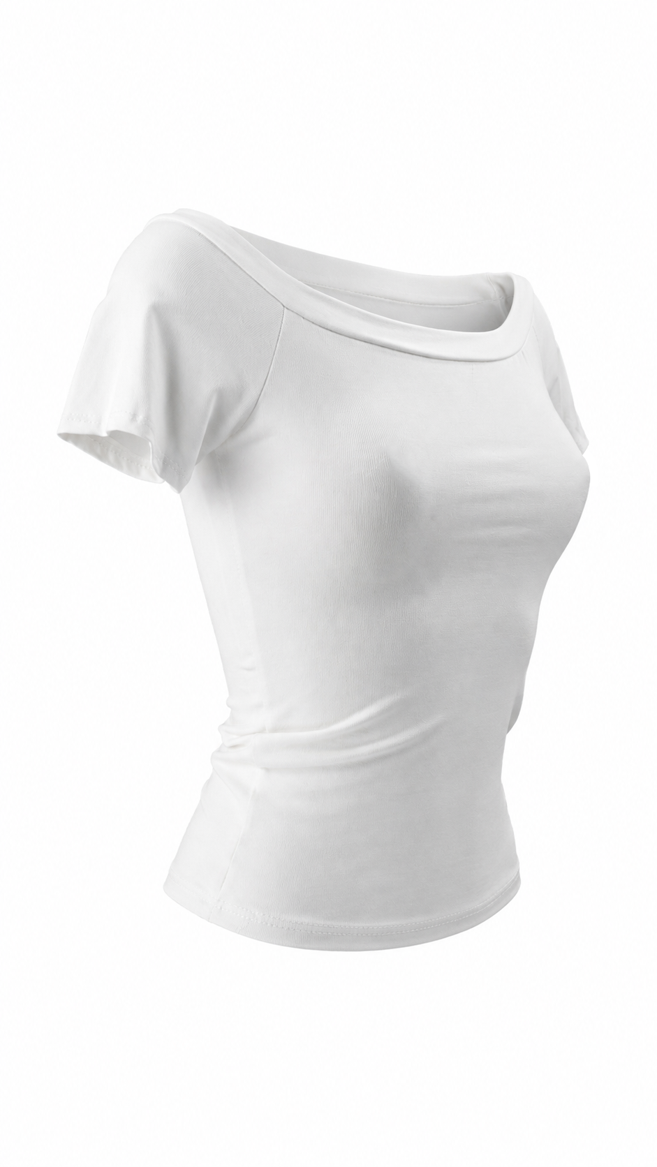T-shirt con scollo a barca
