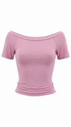 T-shirt con scollo a barca