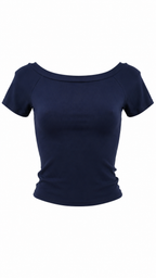 T-shirt con scollo a barca