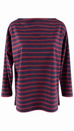 Maglia a righe orizzontali con scollo a barca