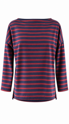 Maglia a righe orizzontali con scollo a barca