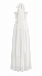 Abito lungo effetto tulle con scollo halter