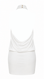 Abito corto con collo halter alto