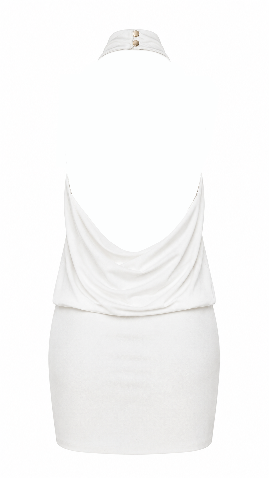 Abito corto con collo halter alto