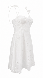 Abito corto bustier in pizzo san gallo