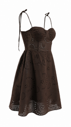 Abito corto bustier in pizzo san gallo
