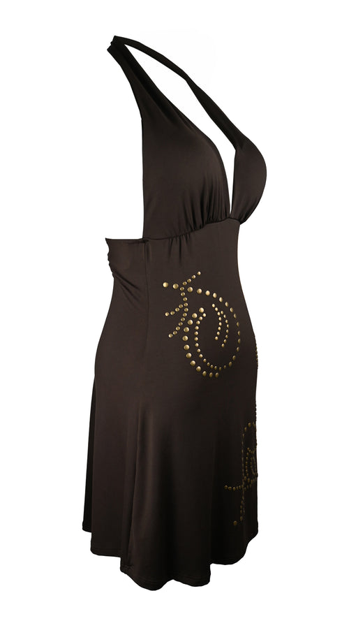 Short dress with golden studs