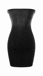 Mini abito nero con strass