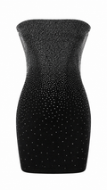 Mini abito nero con strass