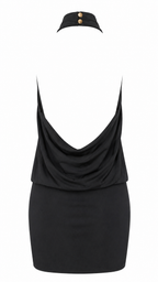 Abito corto con collo halter alto