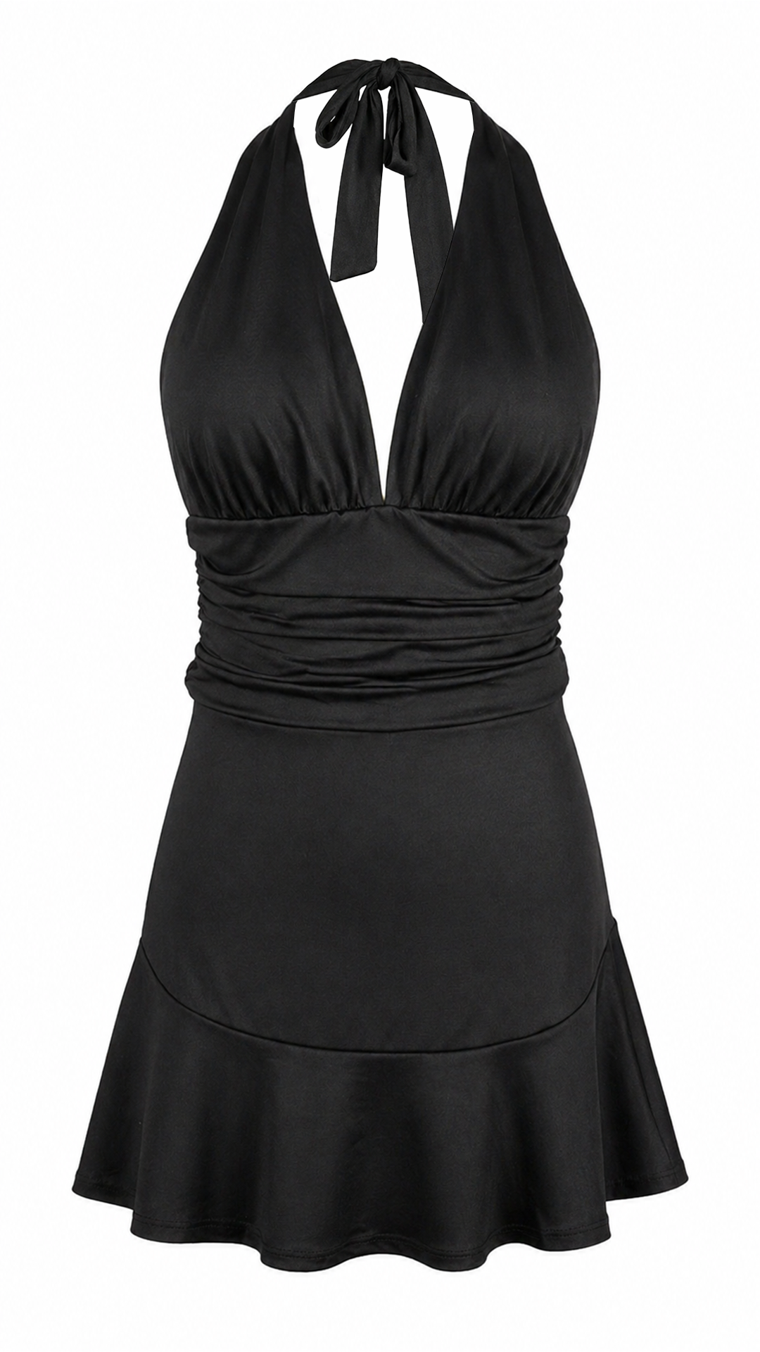 Short dress with ruffled skirt