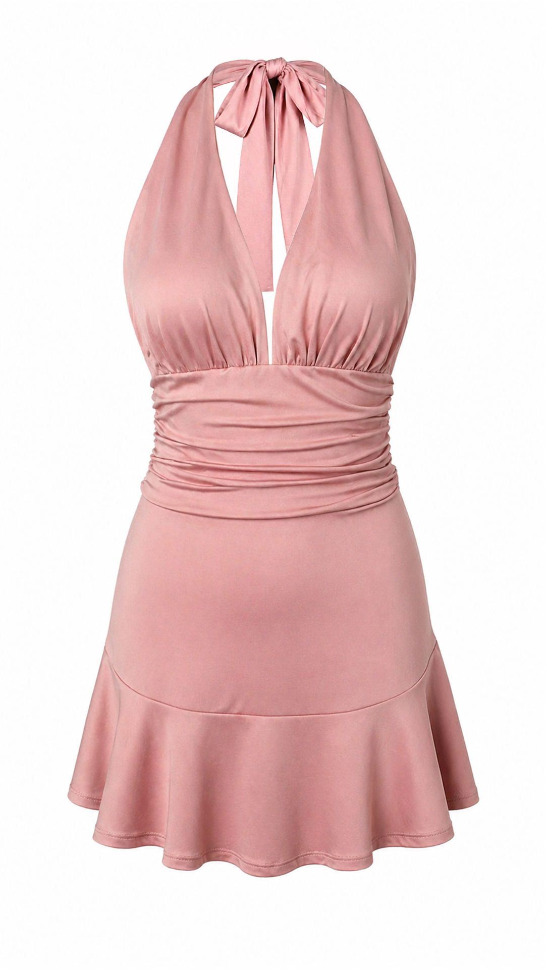 Short dress with ruffled skirt
