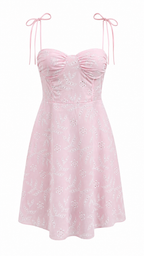 Abito corto bustier in pizzo san gallo