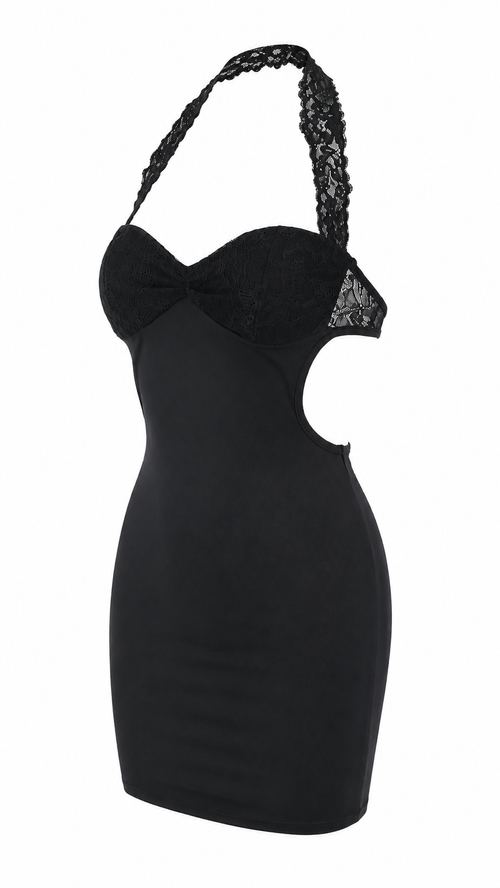 Vestido largo con escote drapeado
