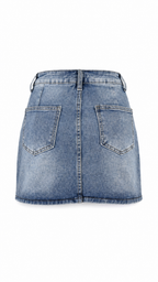 Mini gonna in denim con cucitura diagonale