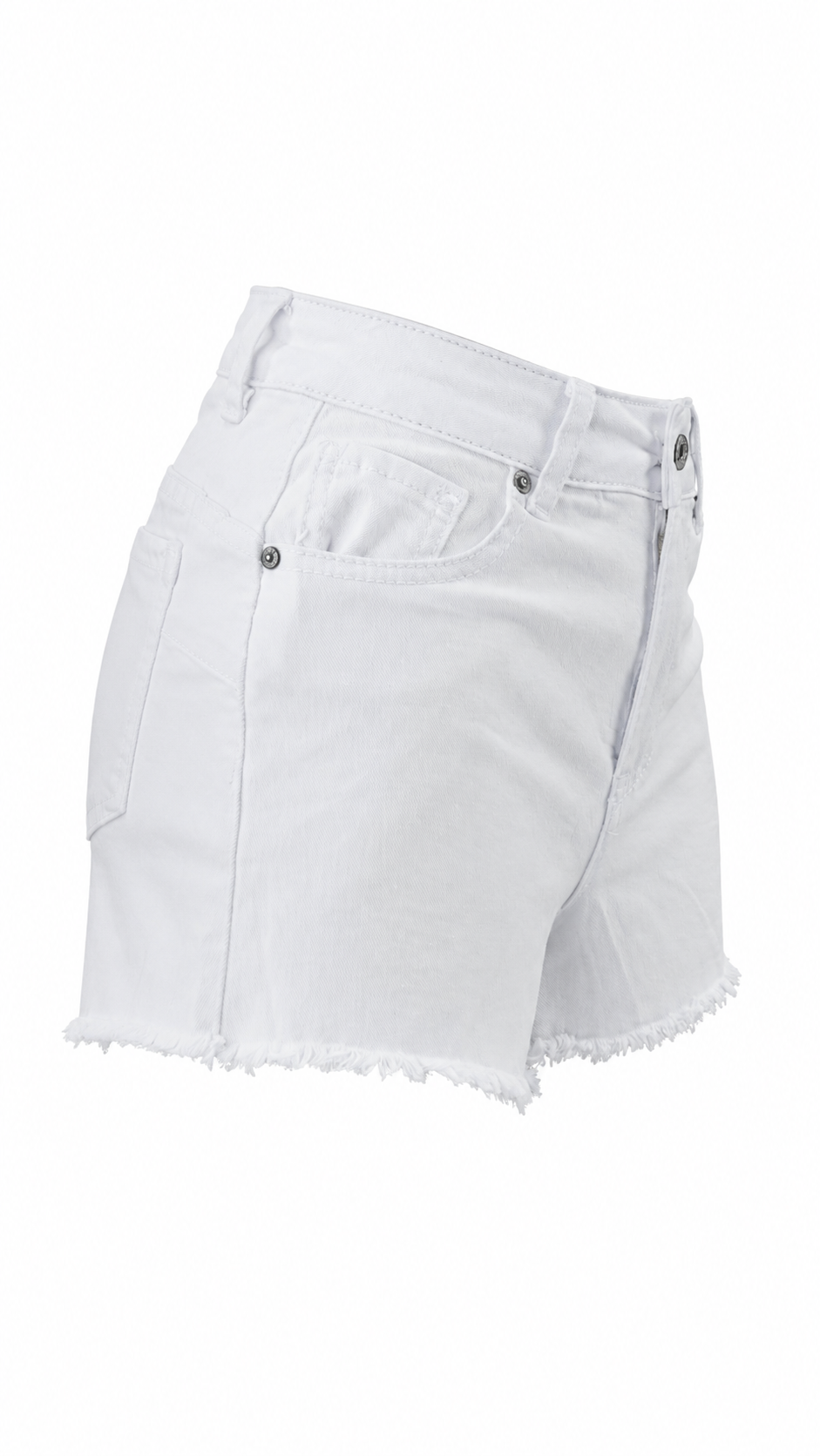 Pantaloncini in denim con fondo sfragiato