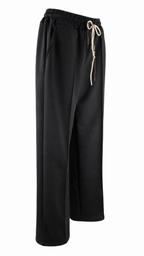 Pantaloni palazzo wide leg con vita elasticizzata e coulisse
