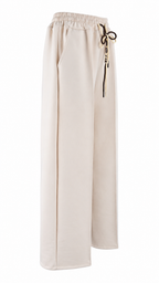 Pantaloni palazzo wide leg con vita elasticizzata e coulisse
