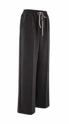 Pantaloni palazzo wide leg con vita elasticizzata e coulisse