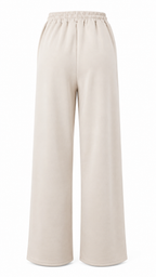 Pantaloni palazzo wide leg con vita elasticizzata e coulisse