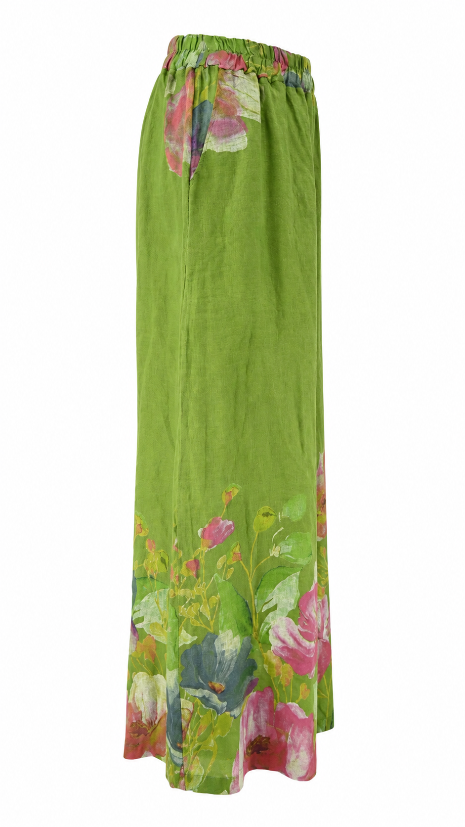 Pantalone a palazzo floreale in lino