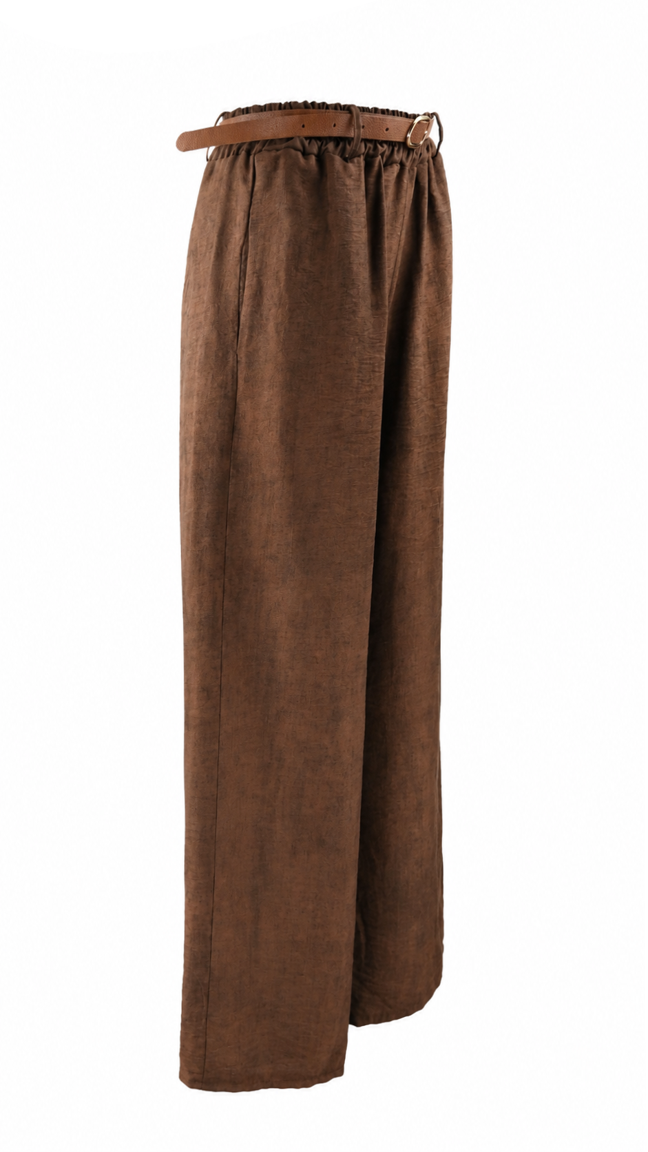 Pantaloni a palazzo con texture fiammata