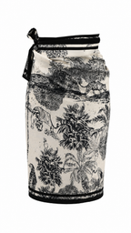 Pareo lungo con stampa tropicale