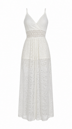 Tuta in pizzo floreale con scollo a V