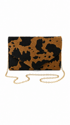 Pochette animalier effetto cavallino con stampa muccata