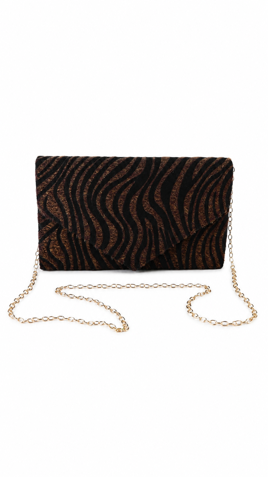 Pochette animalier effetto cavallino con stampa zebrata