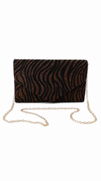 Pochette animalier effetto cavallino con stampa zebrata