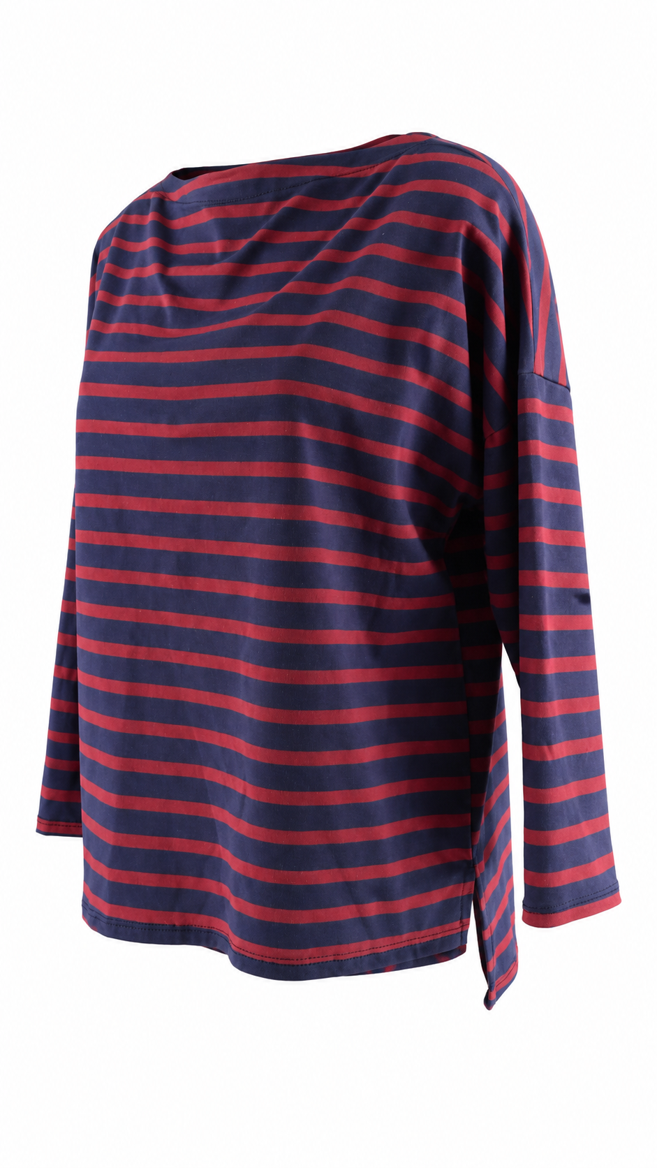 Maglia a righe orizzontali con scollo a barca