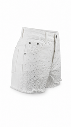 Pantaloncini in denim con brillantini effetto sfumato