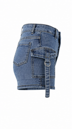 Pantaloncini cargo in denim