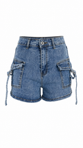 Pantaloncini cargo in denim