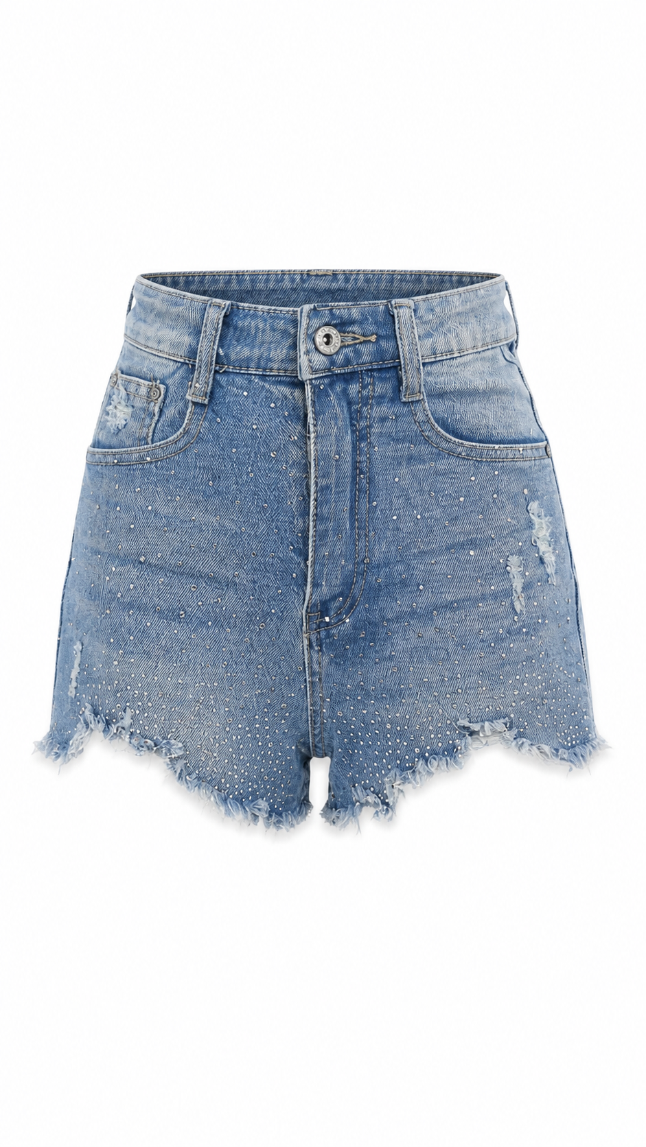 Pantaloncini in denim con brillantini