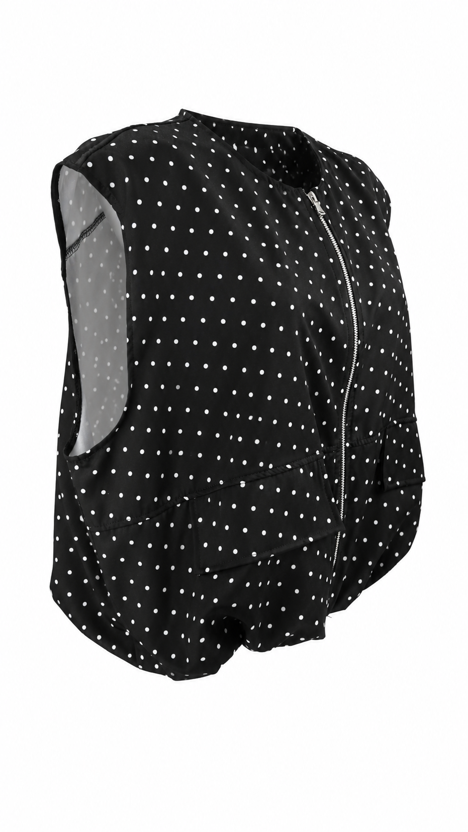 Gilet smanicato a pois