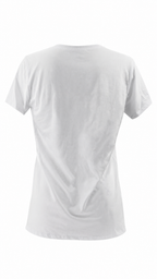 T-shirt bianca con ricamo bassotto francese