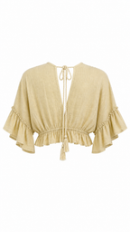 Top con ricami foglia