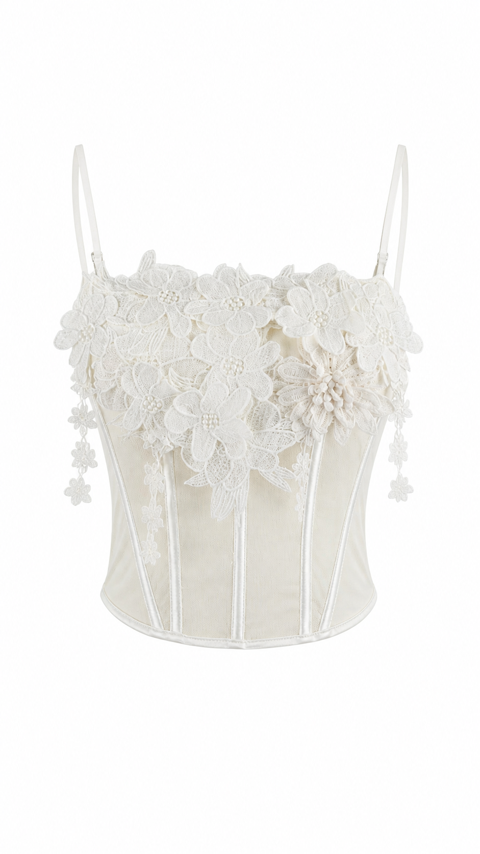 Top a corsetto con fiori