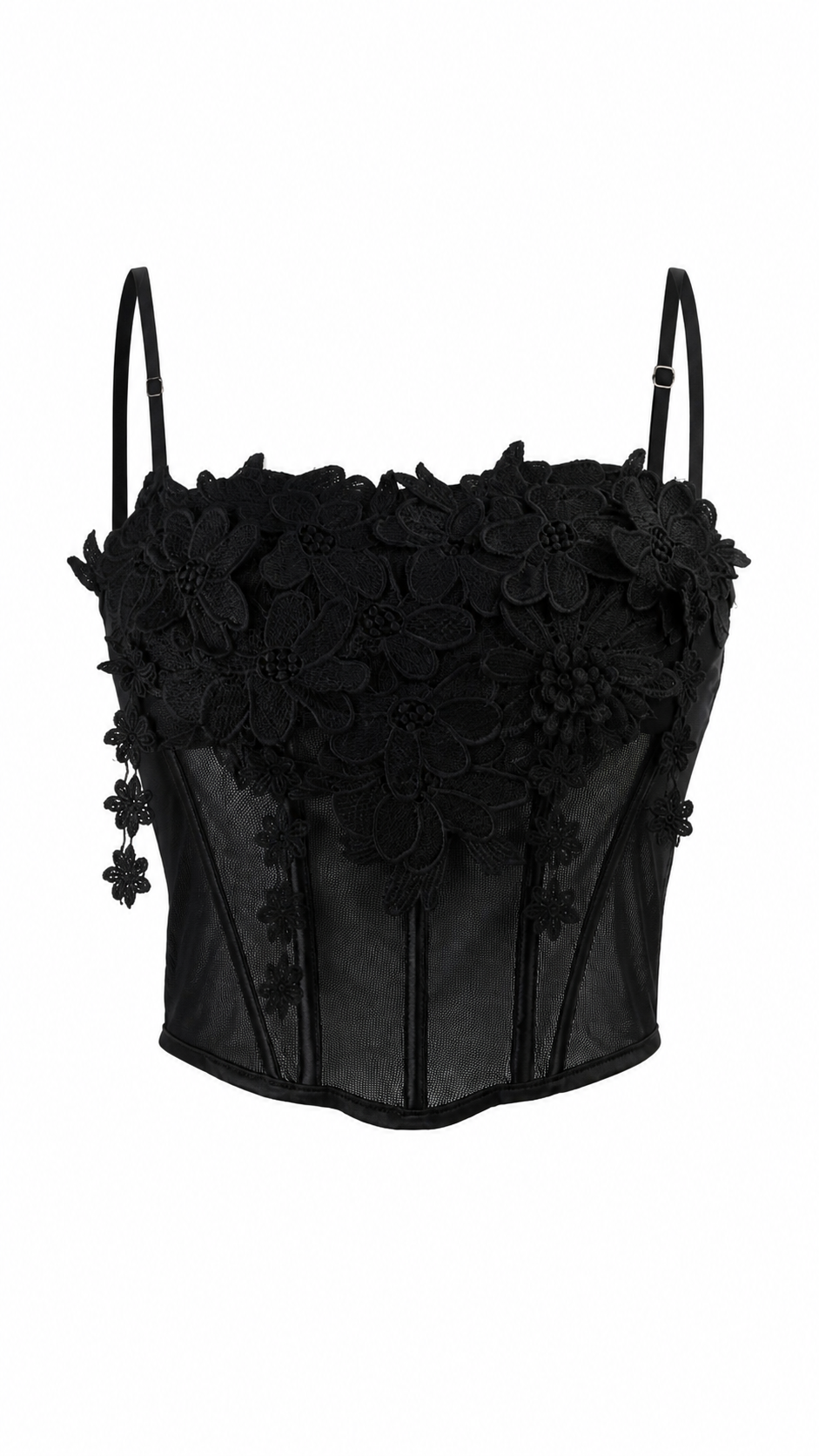 Top a corsetto con fiori