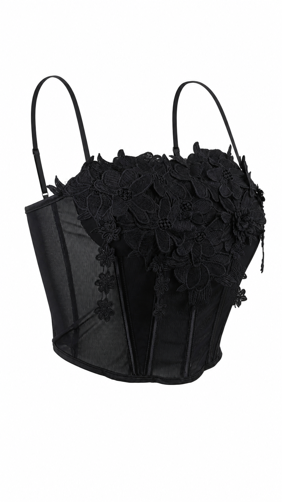 Top a corsetto con fiori