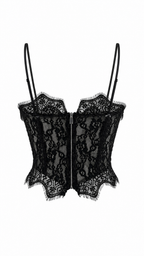 Top a corsetto con pizzo floreale