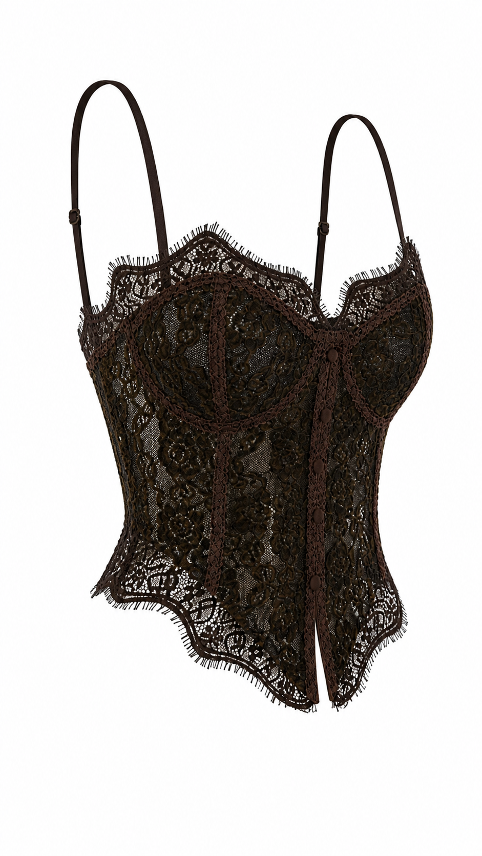 Top a corsetto con pizzo floreale