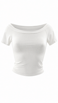 T-shirt con scollo a barca