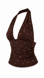 Top halter con borchie