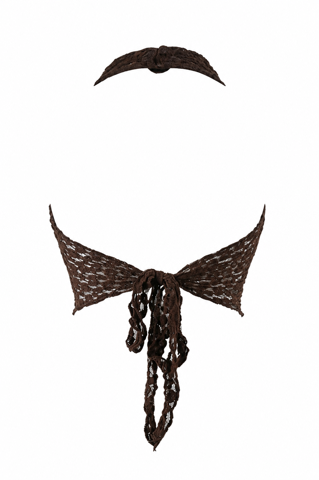 Top corto in pizzo con scollo profondo