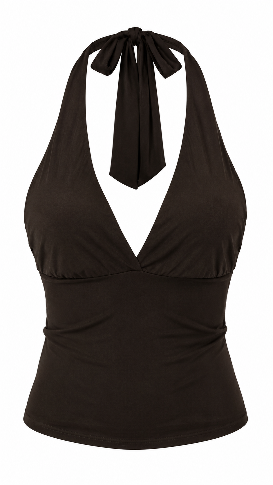 Top halter con scollo V profondo